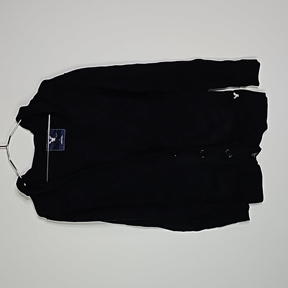 American Eagle Outfitters Tops - American Eagle small black button up v neck hoodie